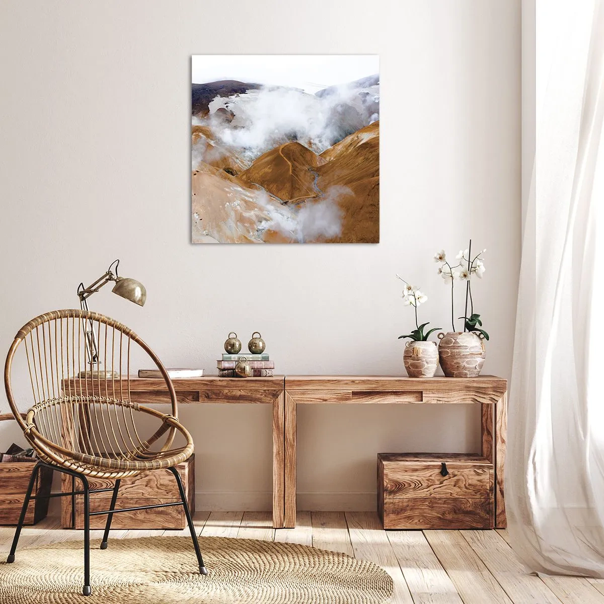 Impression sur toile - Image sur toile - Le charme brut de l'Islande - 30x30 cm
