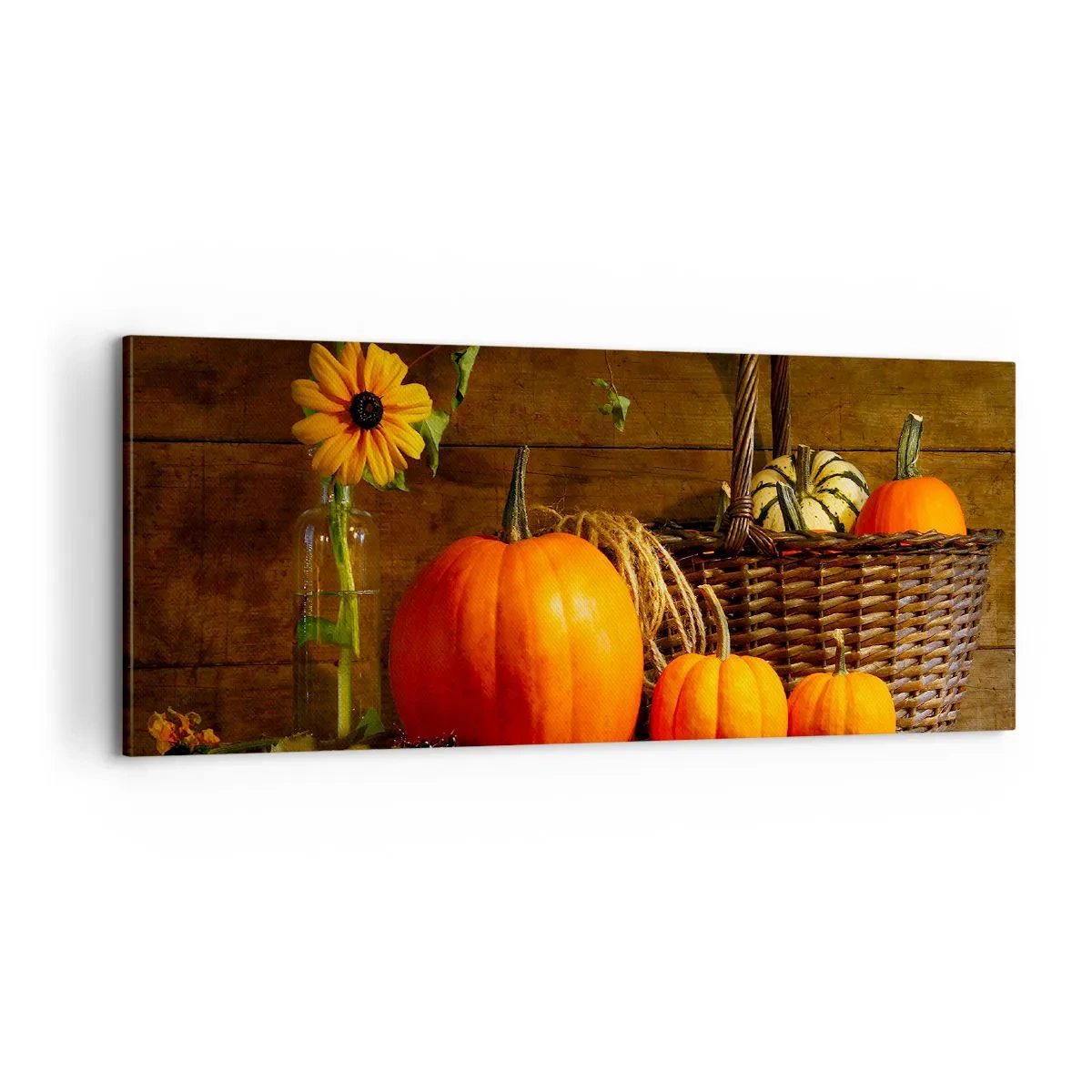 Impression sur toile - Image sur toile - Une composition rustique - cadeaux d'automne - 100x40 cm