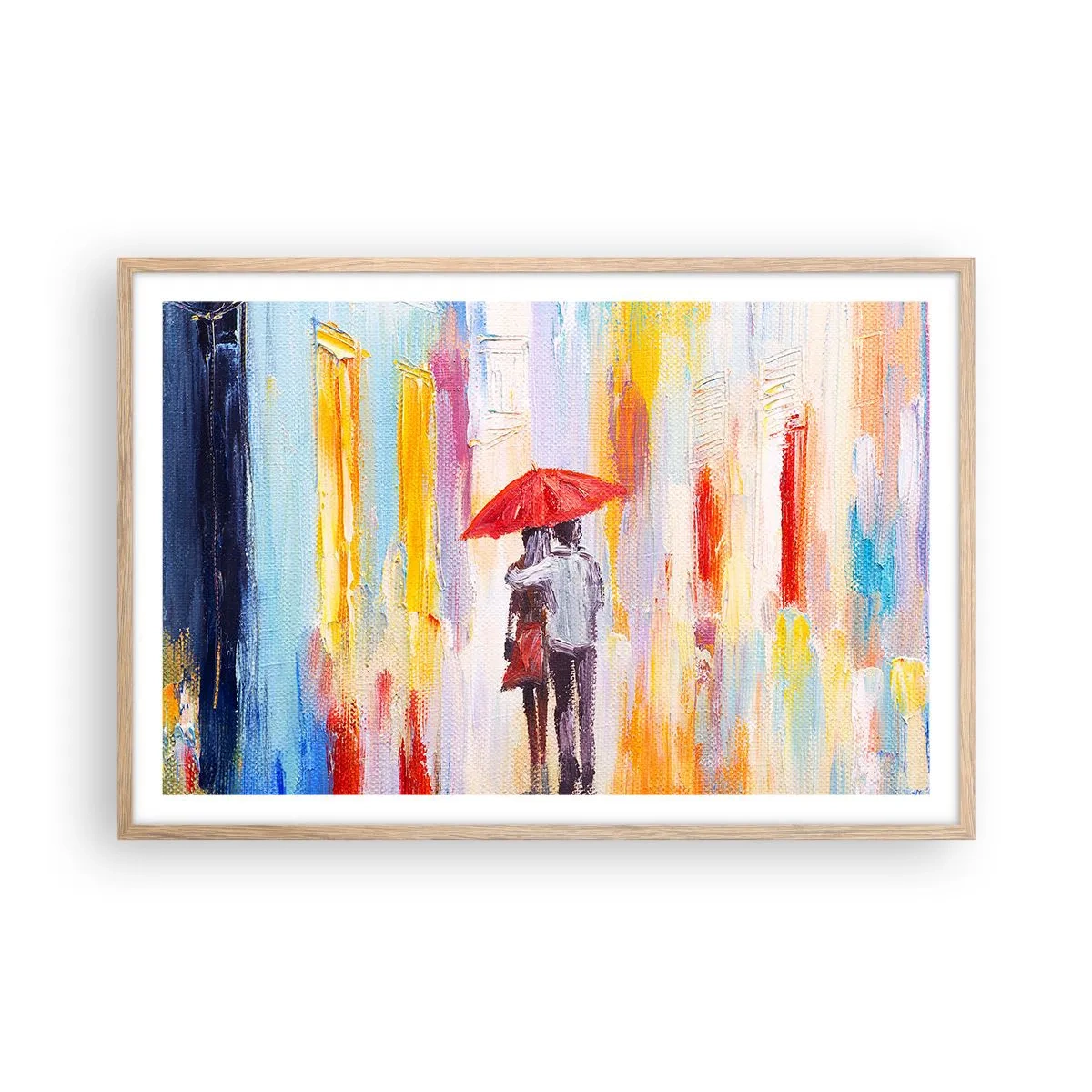 Affiche dans un chêne clair - Poster - Qu'il pleuve encore - 91x61 cm