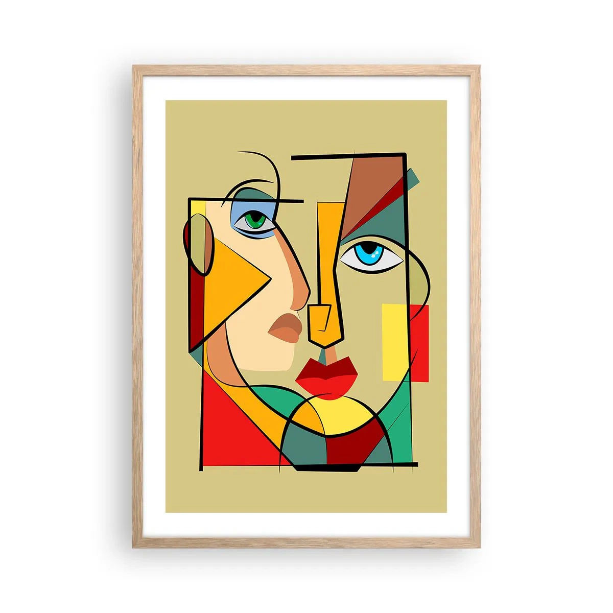 Affiche dans un chêne clair - Poster - Paire assortie - 50x70 cm