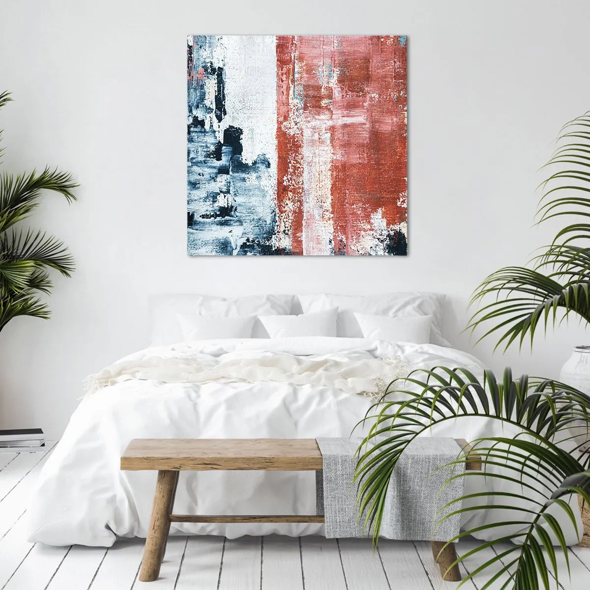 Impression sur toile - Image sur toile - Moitié-moitié abstrait - 70x70 cm