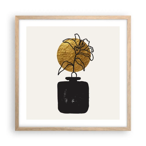 Affiche dans un chêne clair - Poster - La beauté vaut son pesant d'or - 50x50 cm