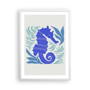 Affiche dans un cadre blanc - Poster - Dans une prairie sous-marine - 50x70 cm