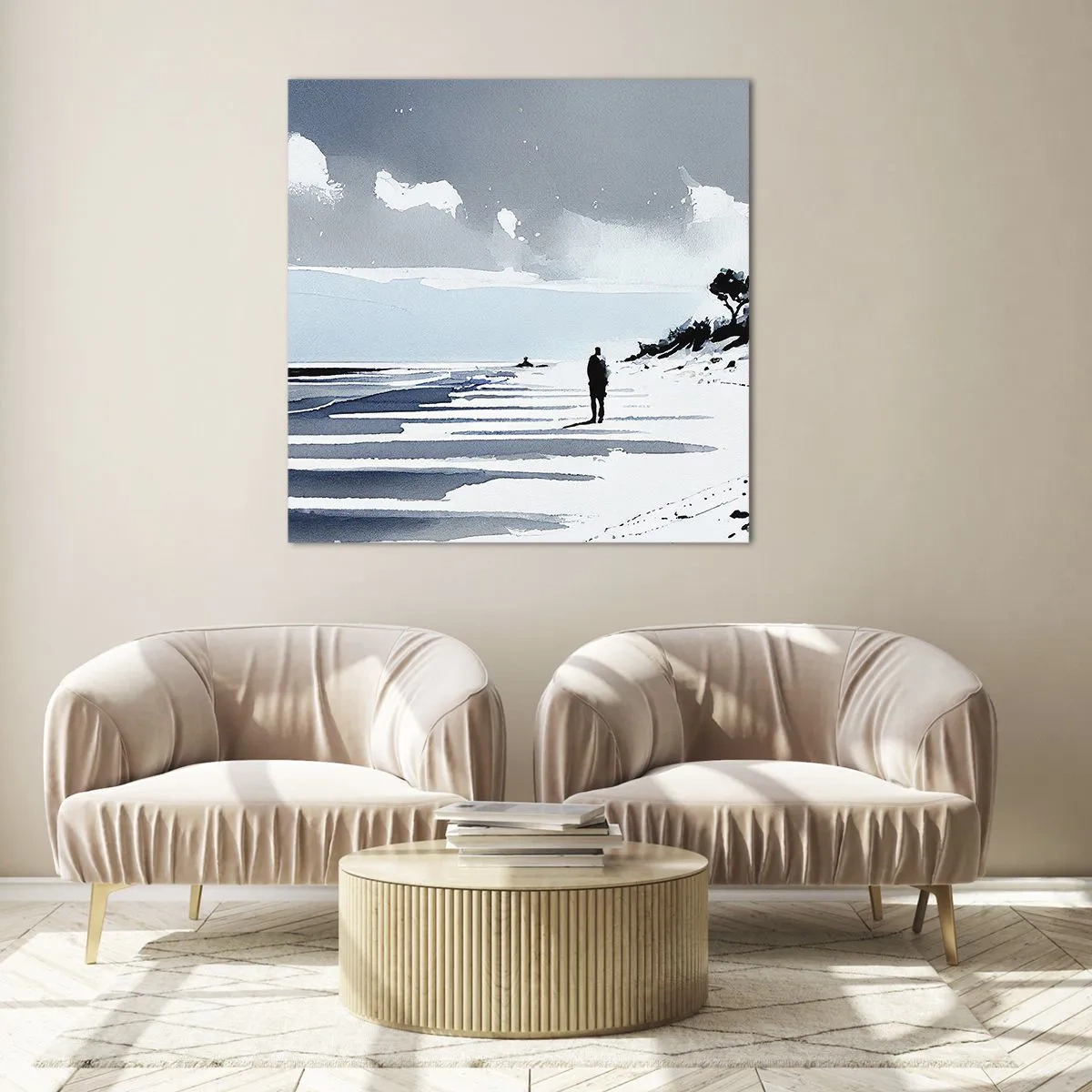 Impression sur verre - Image sur verre - Seul à seul - 70x70 cm