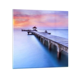 Impression sur verre - Image sur verre - Une mer de calme jusqu'à l'horizon - 40x40 cm