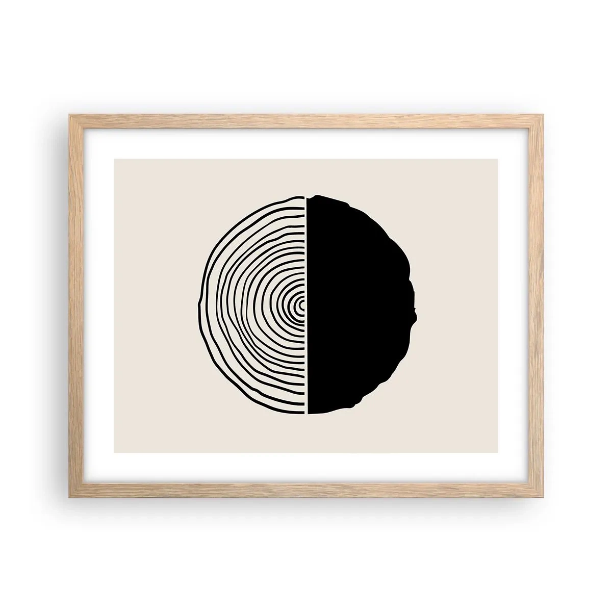 Affiche dans un chêne clair - Poster - Moitié-moitié - 50x40 cm