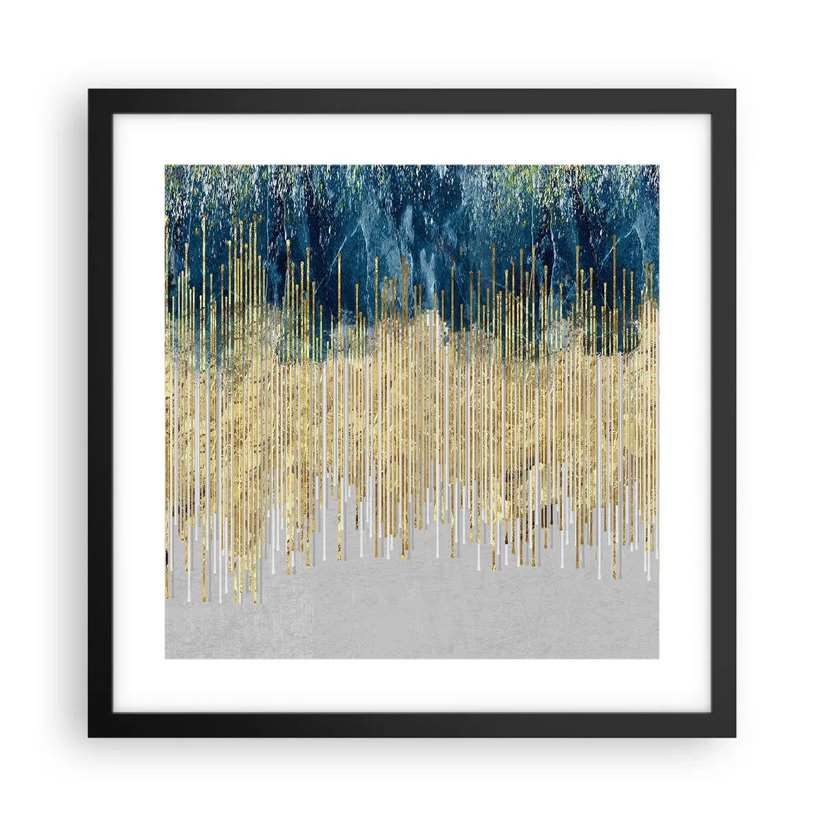 Affiche dans un cadre noir - Poster - Bordure dorée - 40x40 cm