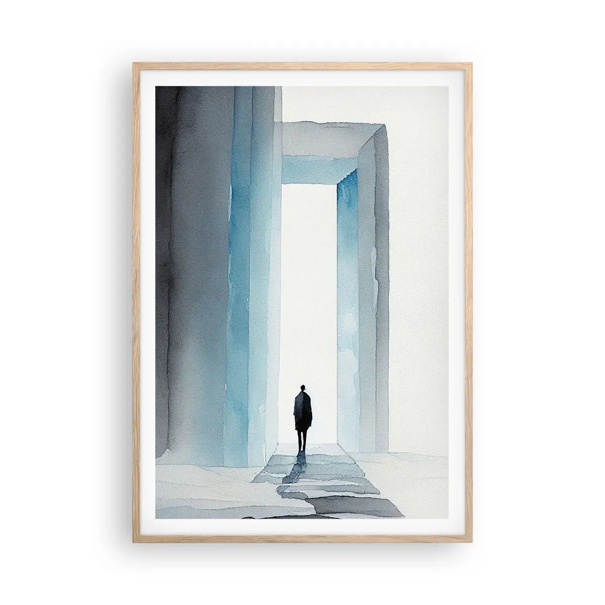 Affiche dans un chêne clair - Poster - Vivez sans limites - 70x100 cm