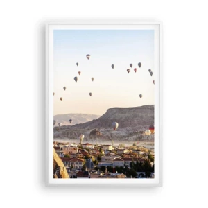 Affiche dans un cadre blanc - Poster - Comme des navires dans le ciel - 70x100 cm