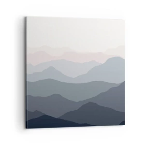 Impression sur toile - Image sur toile - Vagues de montagnes - 60x60 cm