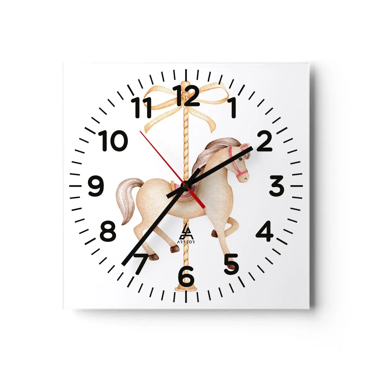 Horloge murale - Pendule murale - Un trot gracieux - 30x30 cm