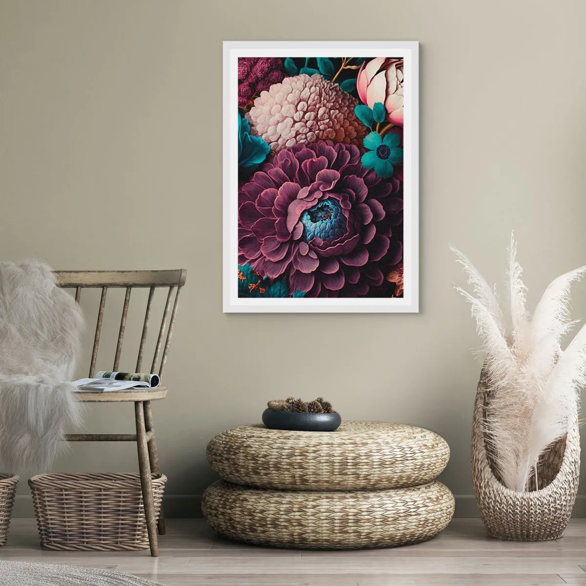 Affiche dans un cadre blanc - Poster - La nature en abondance - 70x100 cm