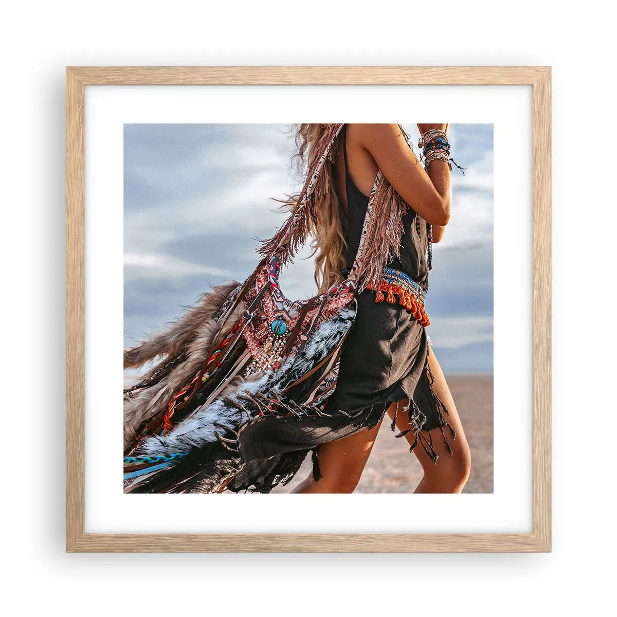 Affiche dans un chêne clair - Poster - La fille du chaman - 40x40 cm