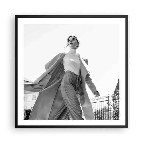 Affiche dans un cadre noir - Poster - Tu viens avec moi? - 60x60 cm