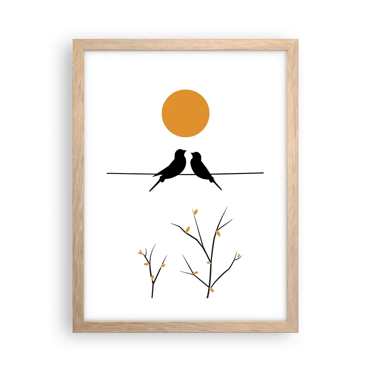 Affiche dans un chêne clair - Poster - Soirée pour rossignols - 30x40 cm