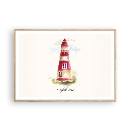 Affiche dans un chêne clair - Poster - Il y a toujours beau temps autour - 100x70 cm