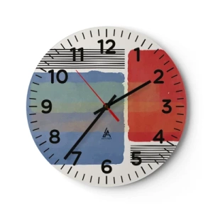 Horloge murale - Pendule murale - Esprit et lettre de la géométrie - 40x40 cm