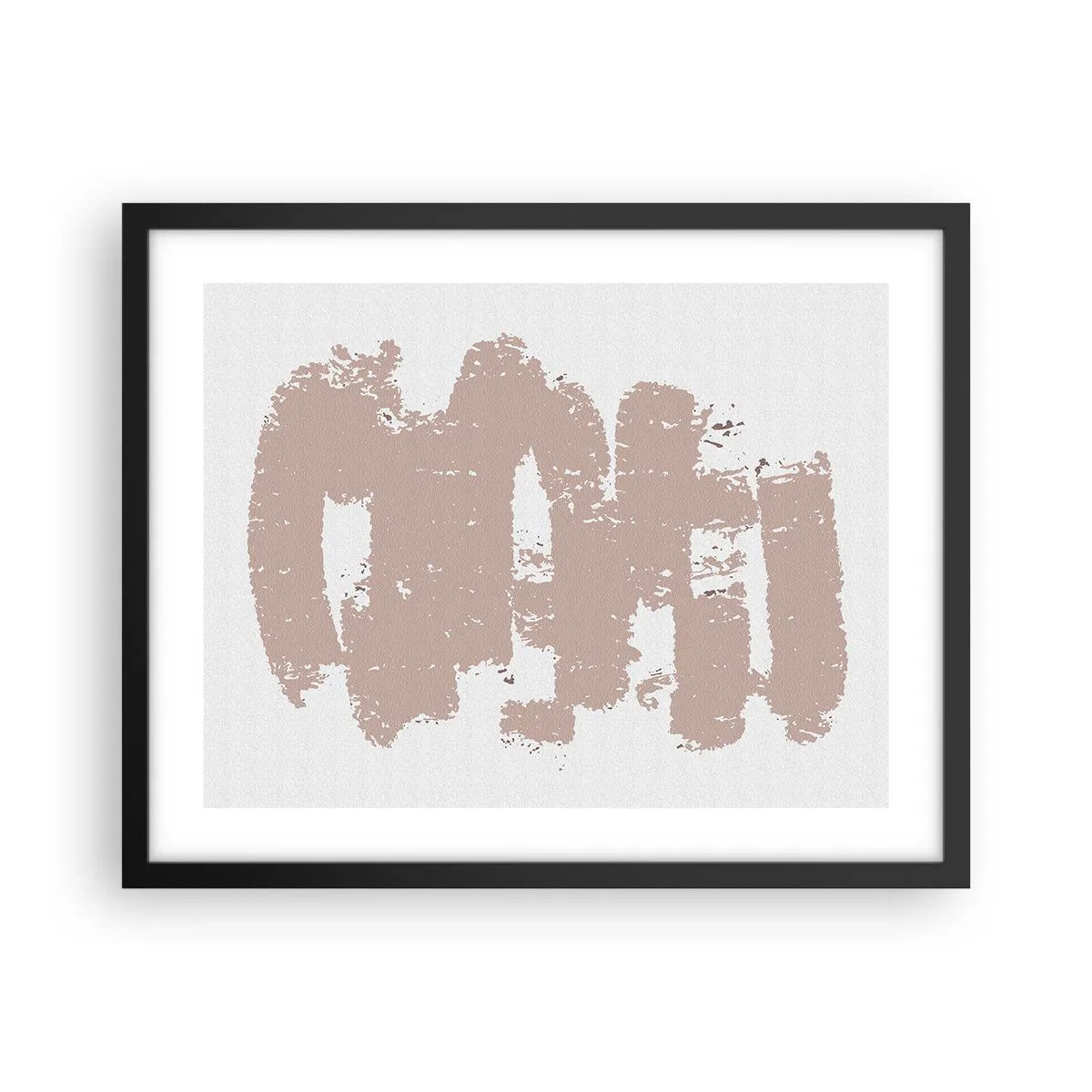 Affiche dans un cadre noir - Poster - Abstraction en rose tendre - 50x40 cm