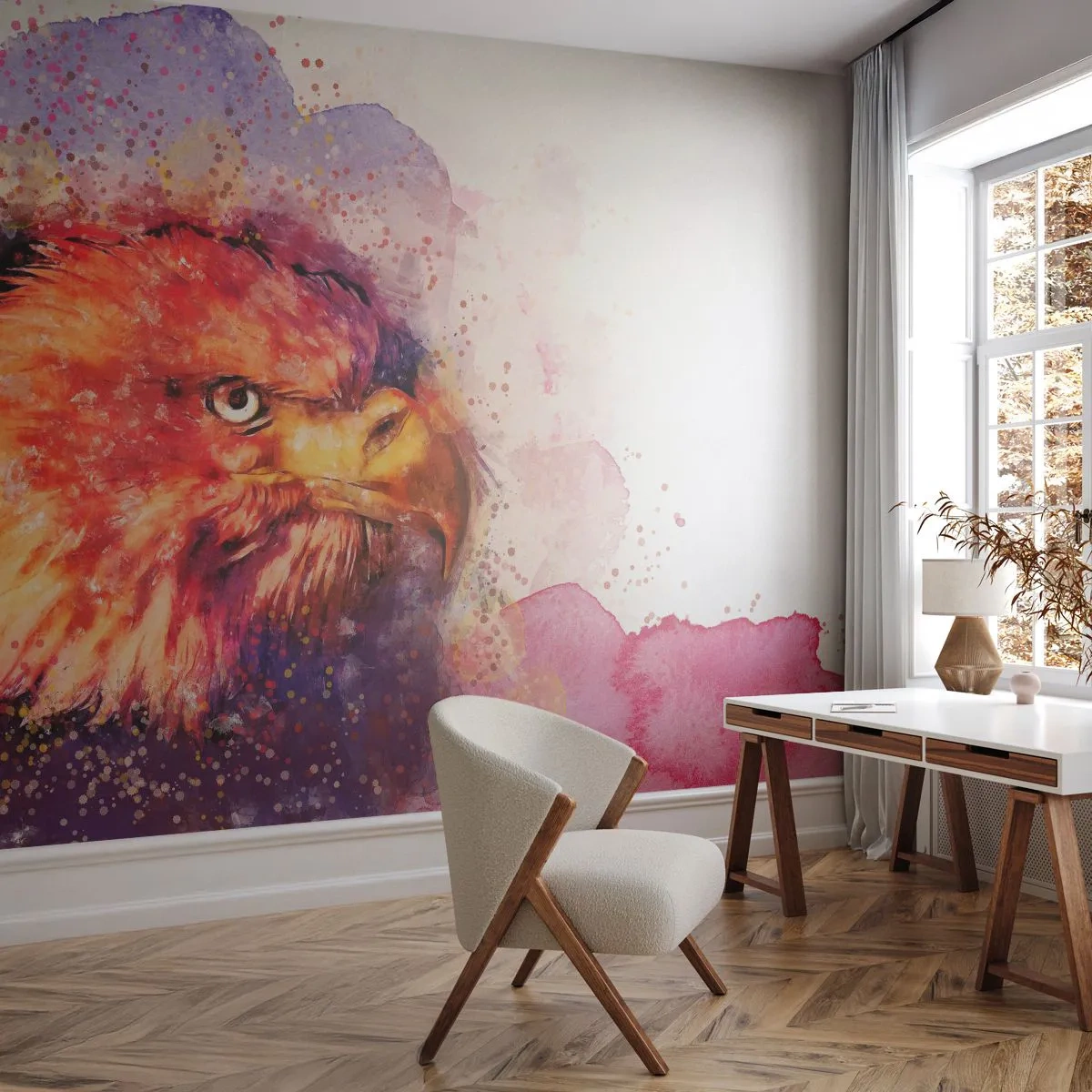 Papier Peint Photo Premium Canvas - Tu ne veux pas savoir à quoi je pense - Abstraction, Oiseau, Aigle - 250x175 cm