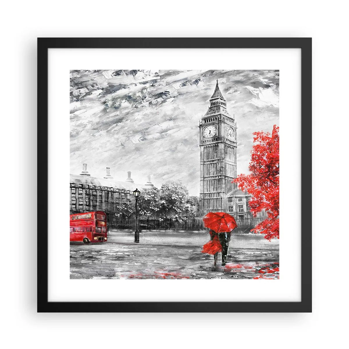 Affiche dans un cadre noir - Poster - Une journée passionnante - 40x40 cm