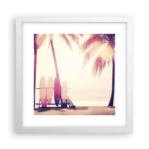 Affiche dans un cadre blanc - Poster - Ca va être une journée magnifique - 30x30 cm