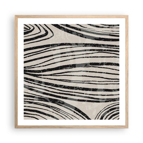 Affiche dans un chêne clair - Poster - Ligne de marécage - 60x60 cm