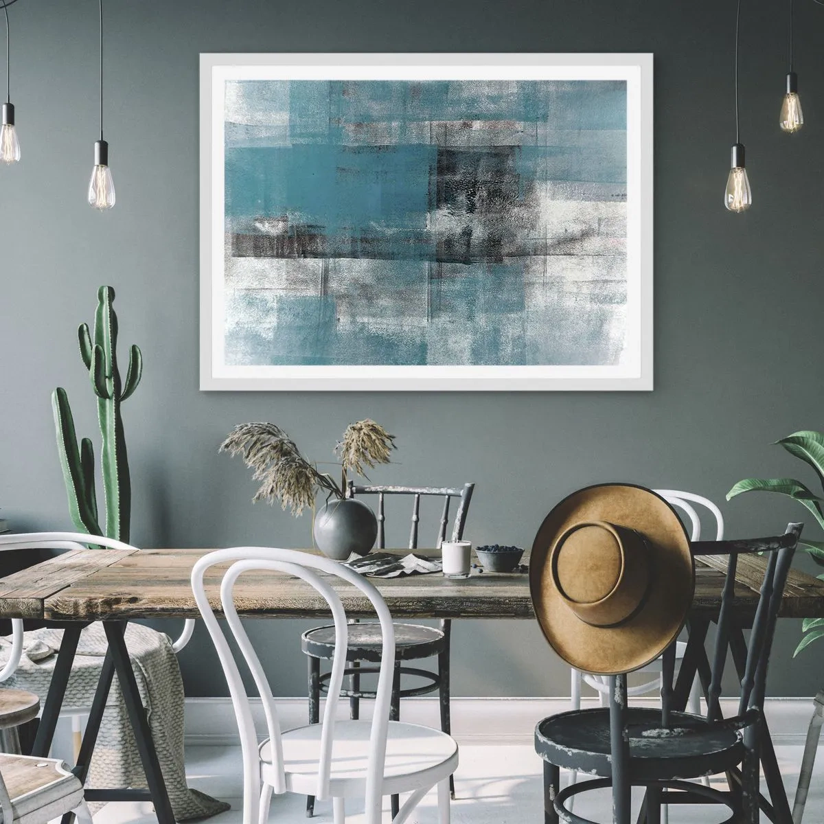 Affiche dans un cadre blanc - Poster - Eau et air - 40x30 cm