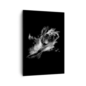 Impression sur toile - Image sur toile - Une danseuse dans une pose dynamique sur fond noir - 50x70cm - Coincé en l'air - Décoration murale moderne pour le salon et la chambre ARTTOR