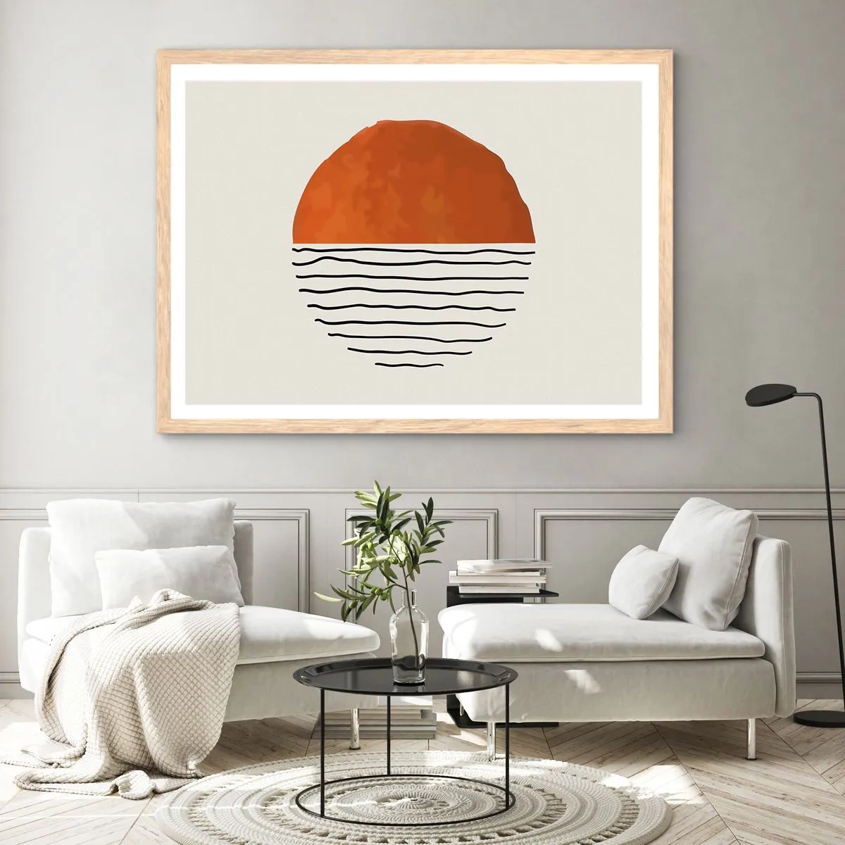 Affiche dans un chêne clair - Poster - Dans un climat japonnais - 50x40 cm