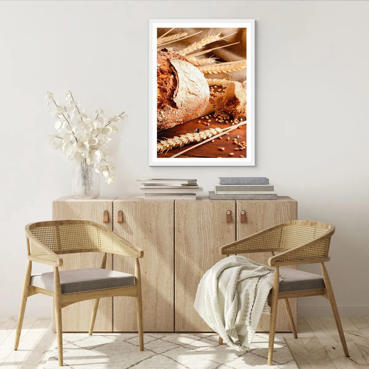 Affiche dans un cadre blanc - Poster - Appétissant, parfumé, croquant - 70x100 cm