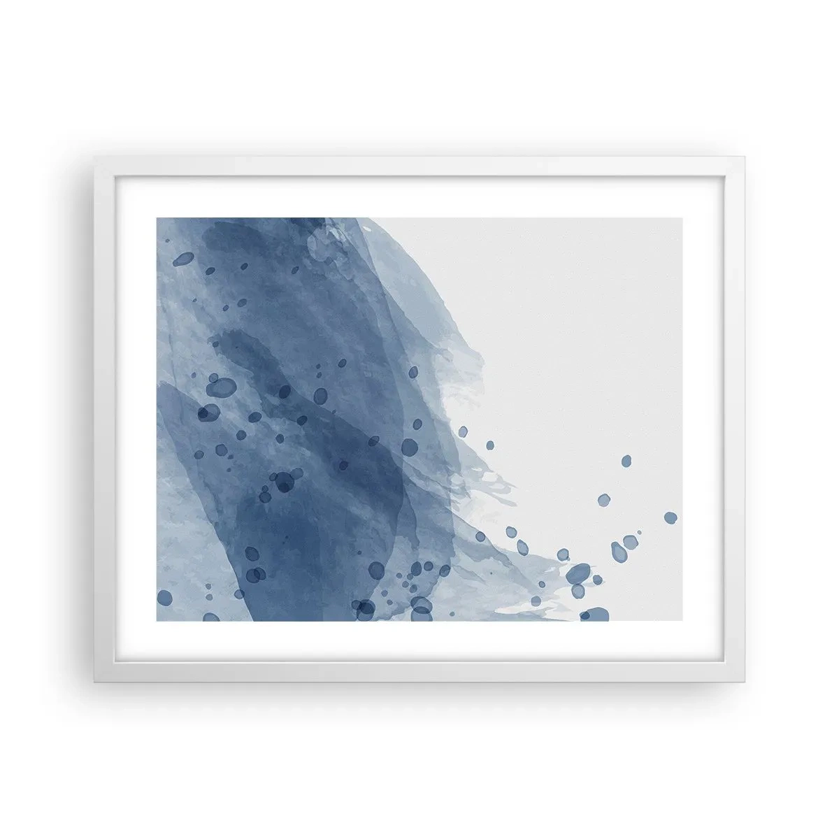 Affiche dans un cadre blanc - Poster - Tulle bleu - 50x40 cm