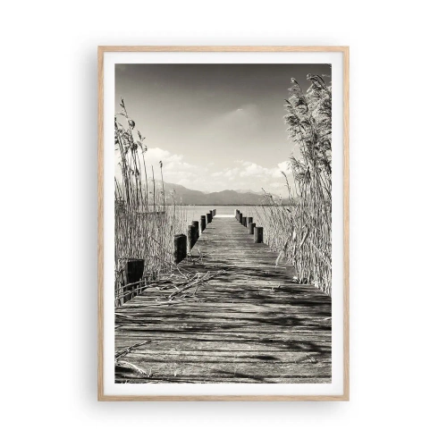 Affiche dans un chêne clair - Poster - Dans le calme de l'herbe - 70x100 cm