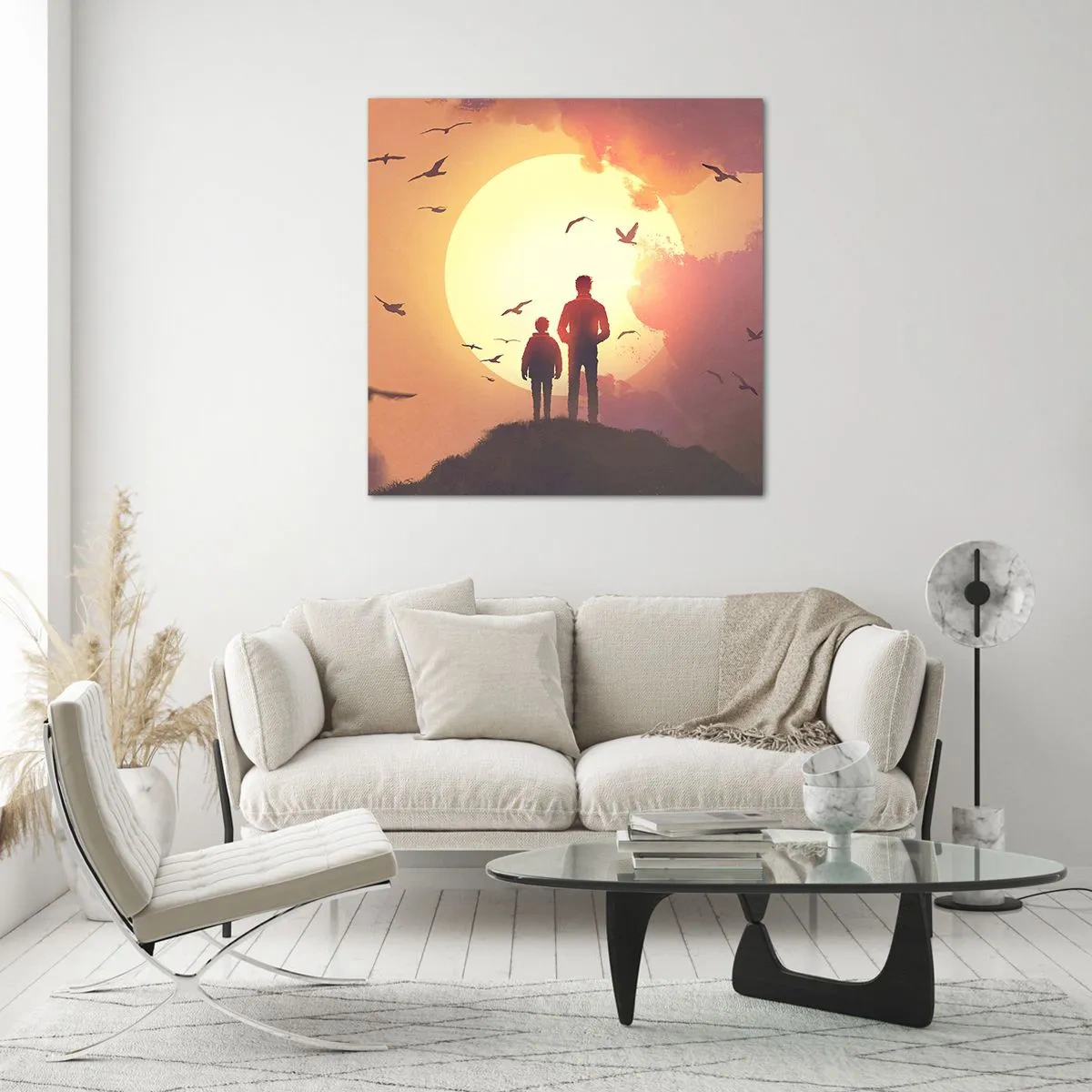 Impression sur verre - Image sur verre - Face à face avec le soleil - 50x50 cm