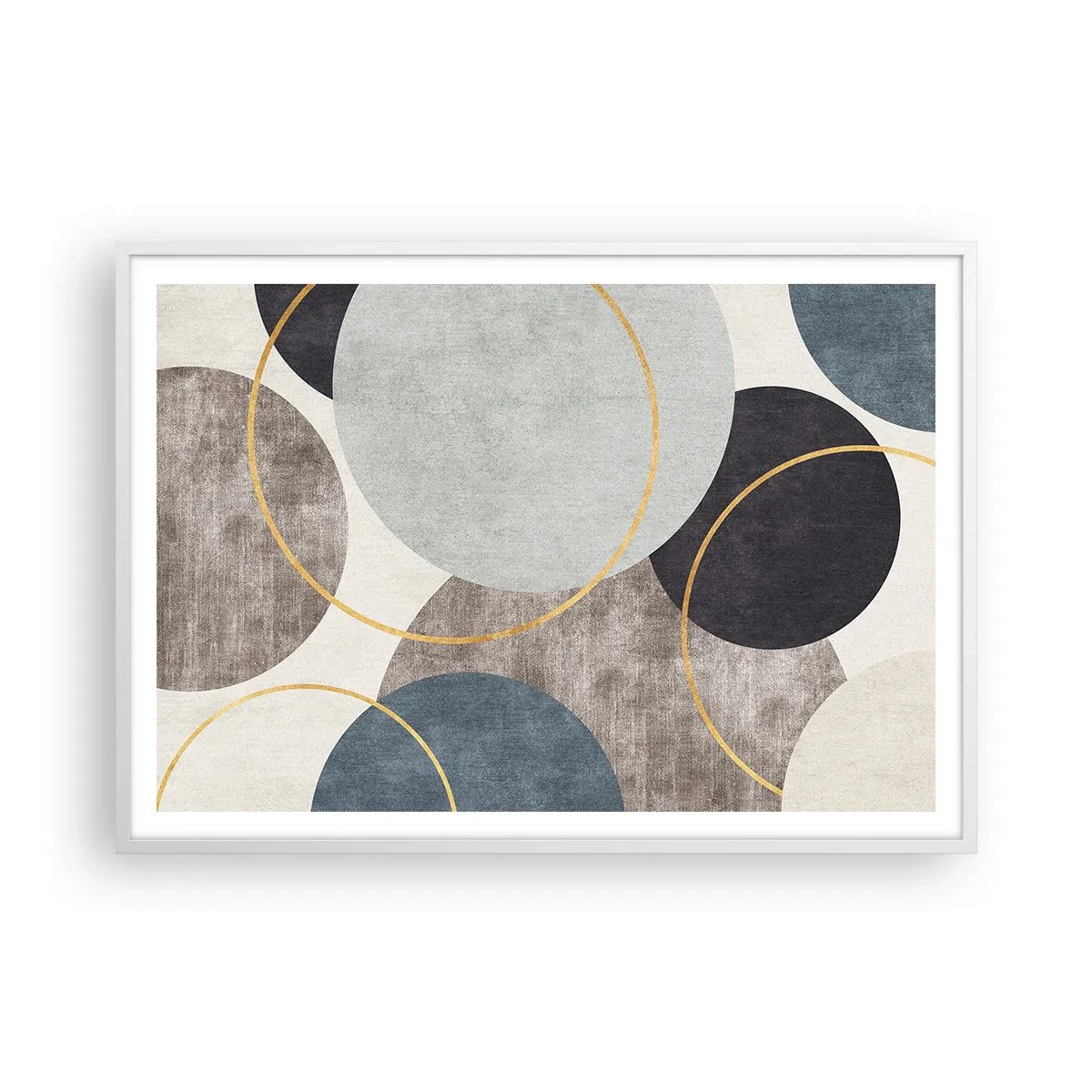 Affiche dans un cadre blanc - Poster - Cercles sur cercles - 100x70 cm