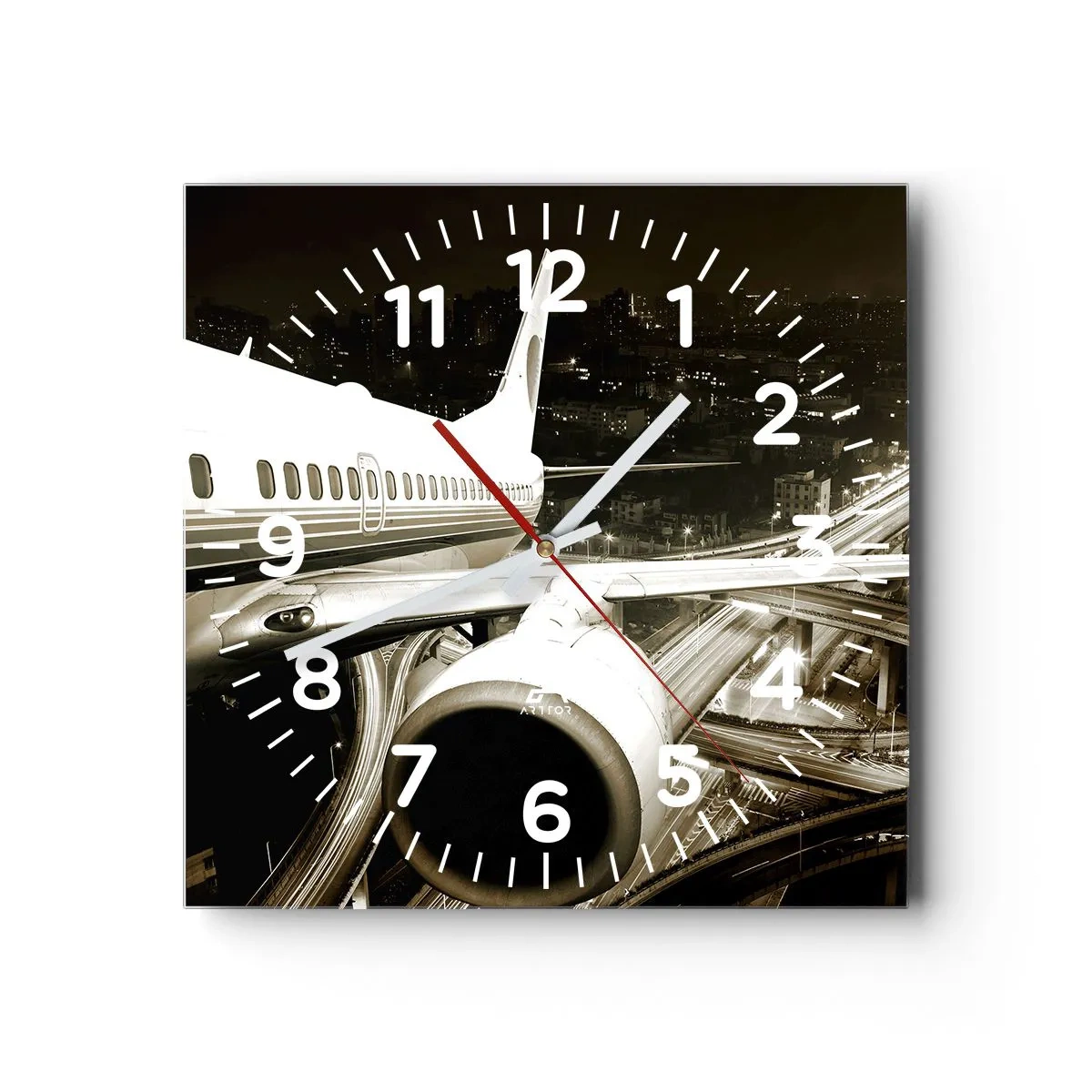 Horloge murale - Pendule murale - Vole dans la nuit - 40x40 cm