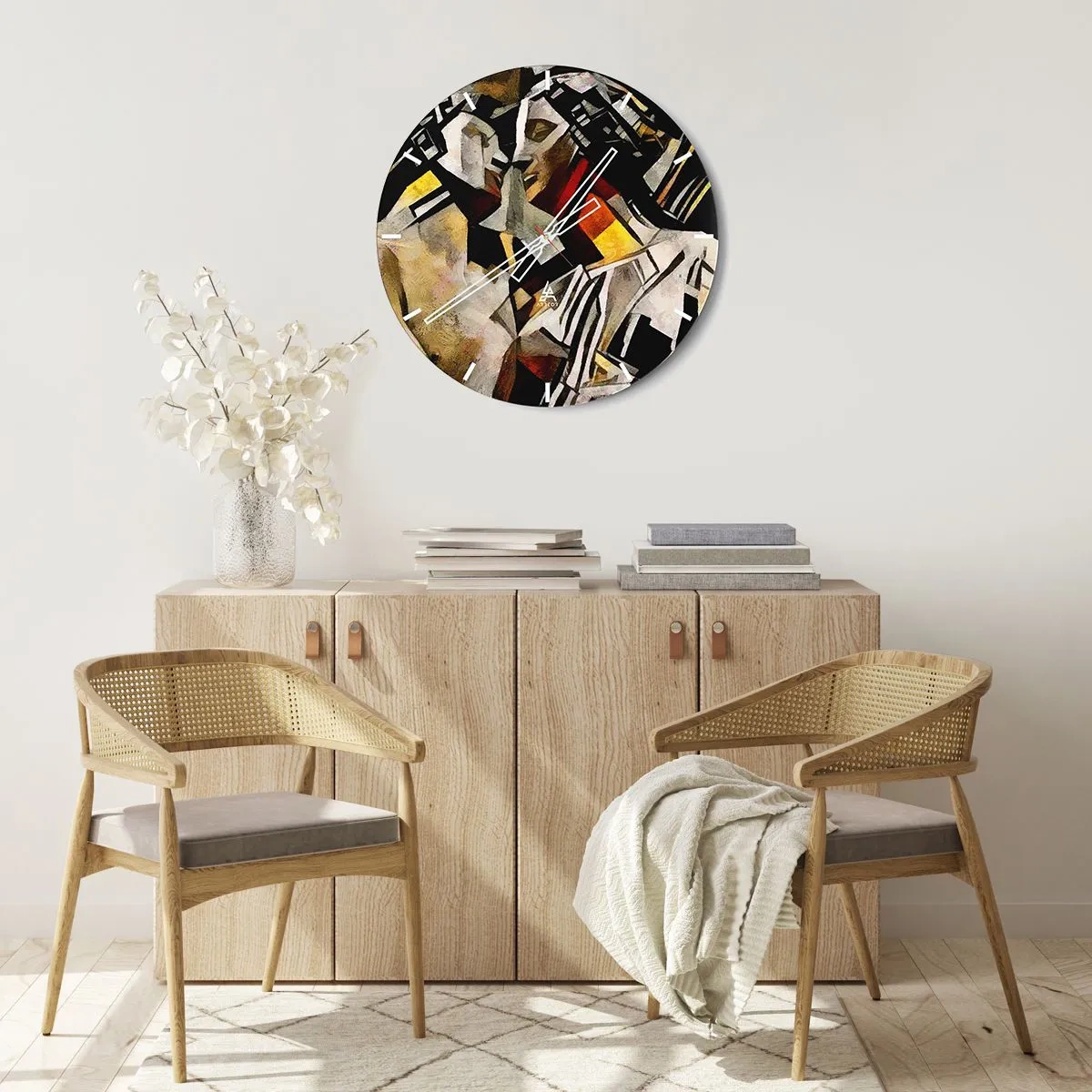 Horloge murale - Pendule murale - Un baiser sculptural - 40x40 cm