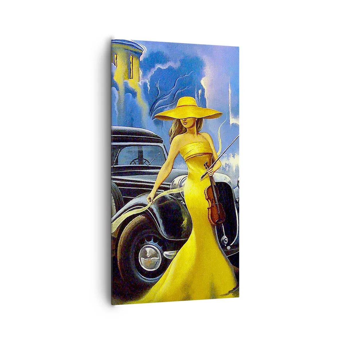 Impression sur toile - Image sur toile - Nocturne pour violon et amour - 65x120 cm