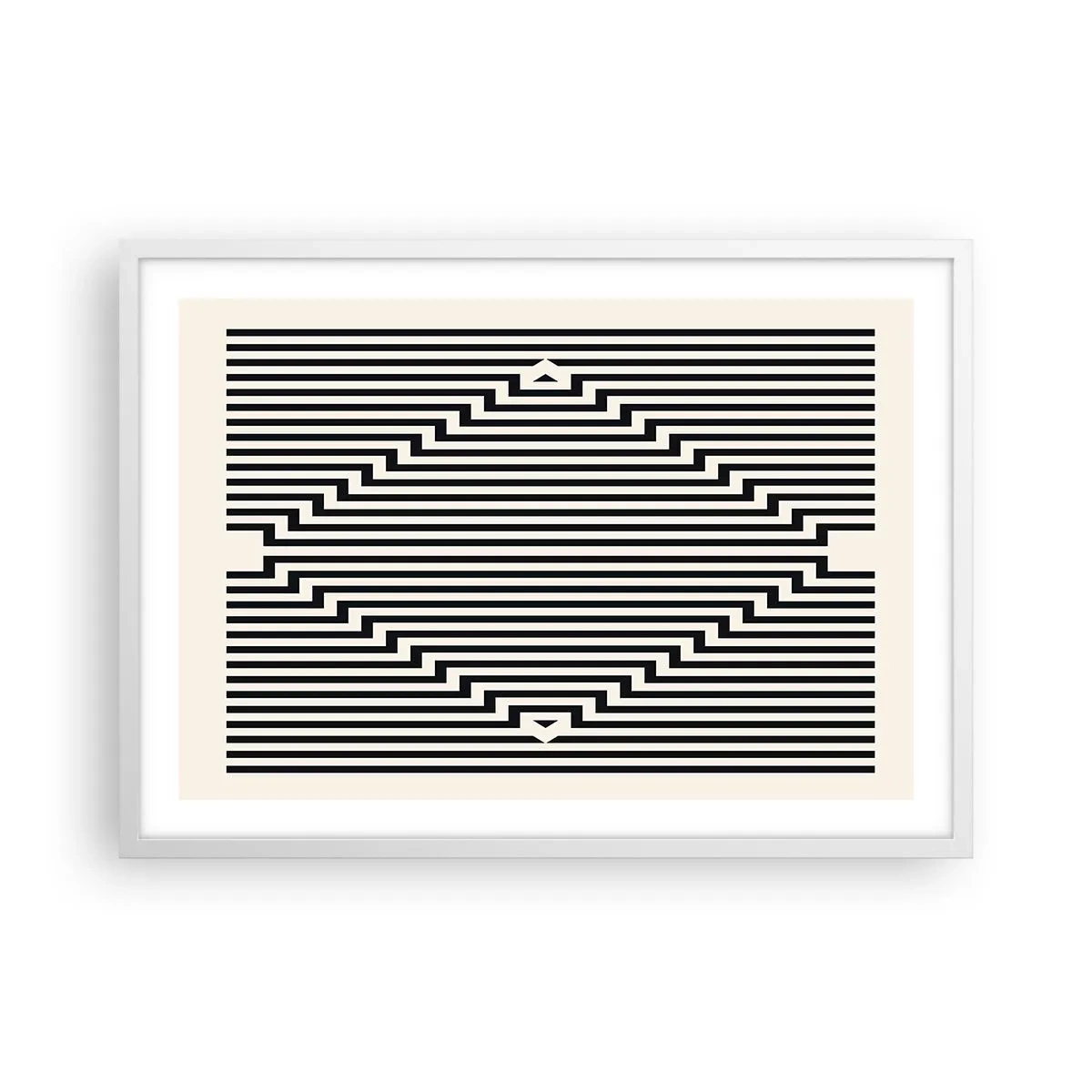 Affiche dans un cadre blanc - Poster - Illusion géométrique - 70x50 cm