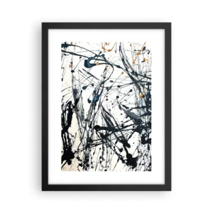Affiche dans un cadre noir - Poster - Abstraction expressionniste - 30x40 cm