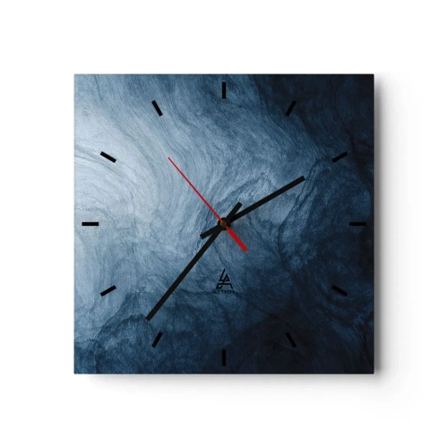 Horloge murale - Pendule murale - Une composition abstraite dans les tons de bleu et bleu marine. - 30x30cm - Atteindre en profondeur - Décoration murale moderne pour le salon et la chambre ARTTOR