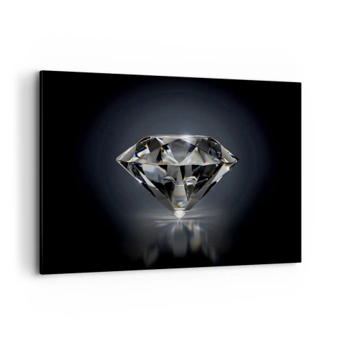 Impression sur toile - Image sur toile - Une interprétation artistique d'un diamant sur fond sombre - 120x80cm - La meilleure amie - Décoration murale moderne pour le salon et la chambre ARTTOR