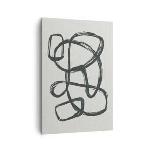 Impression sur toile - Image sur toile - Lignes abstraites créant des formes libres sur un fond clair - 70x100cm - Abstraction en boucle - Décoration murale moderne pour le salon et la chambre ARTTOR