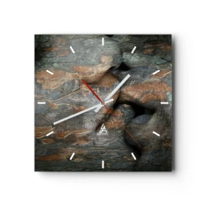 Horloge murale - Pendule murale - Un motif artistique d'un visage sculpté dans la roche avec un effet de texture naturelle. - 30x30cm - Ensemble pour toujours - Décoration murale moderne pour le salon et la chambre ARTTOR