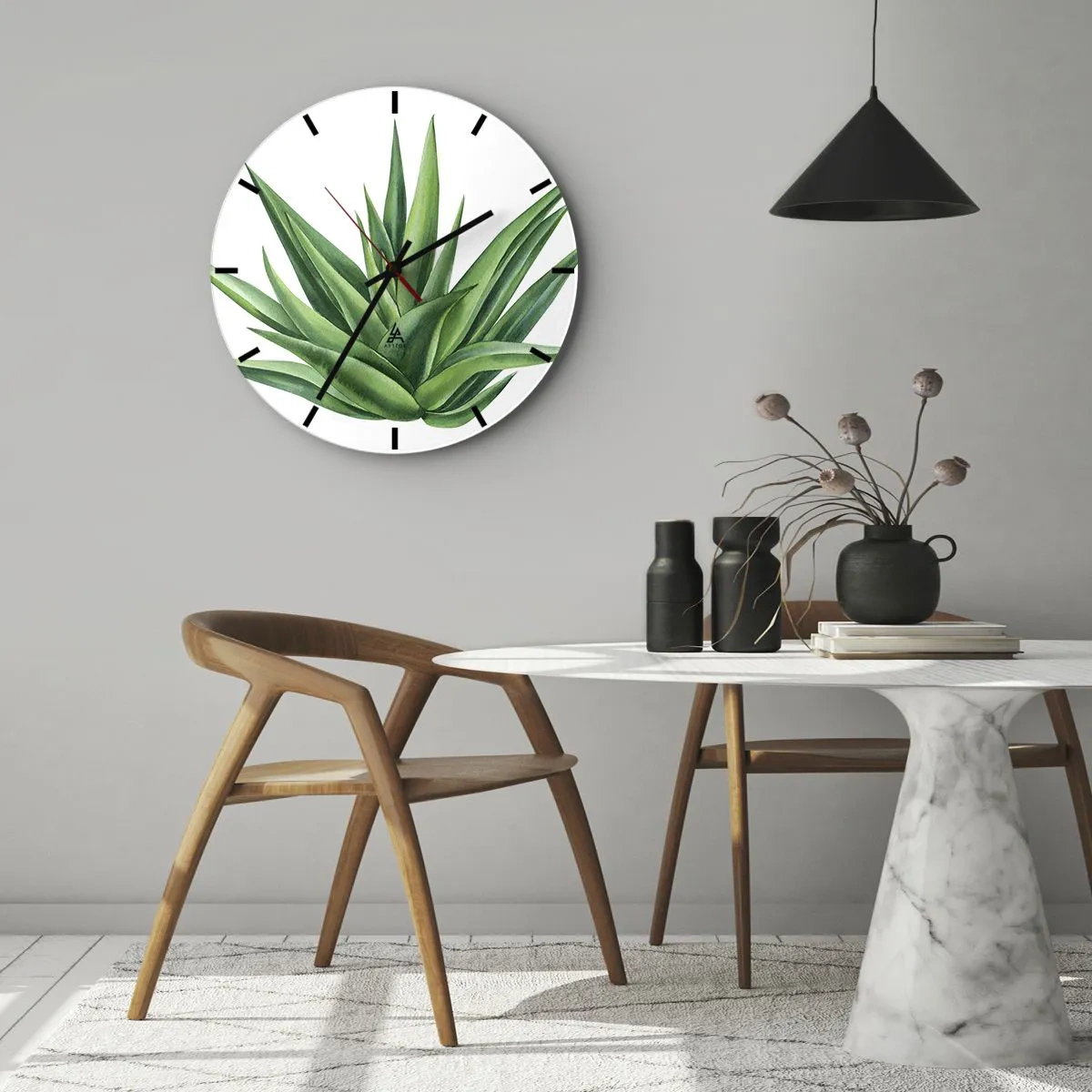 Horloge murale - Pendule murale - Vert – force – vie - 40x40 cm