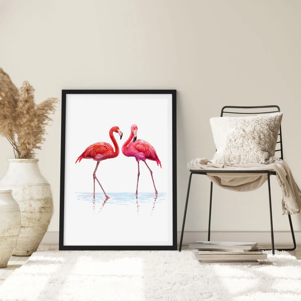 Affiche dans un cadre noir - Poster - Rendez-vous rose - 30x40 cm