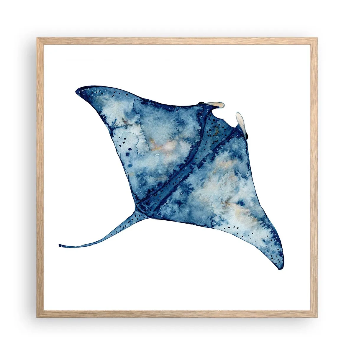 Affiche dans un chêne clair - Poster - La vie en bleu - 60x60 cm