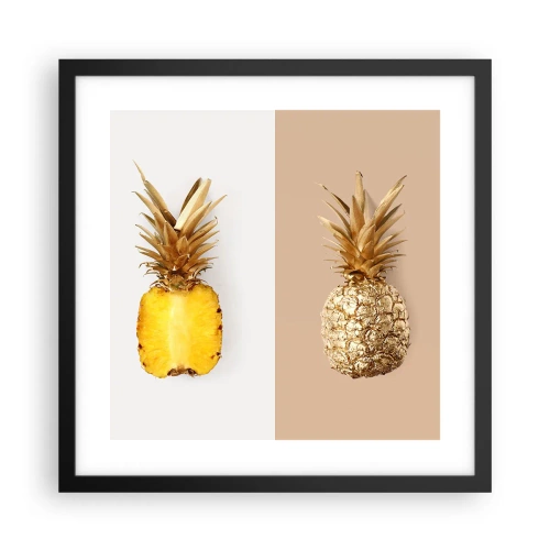 Affiche dans un cadre noir - Poster - Ananas pour nous - 40x40 cm