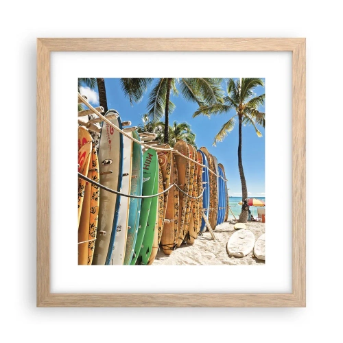 Affiche dans un chêne clair - Poster - Jeux ensoleillés - 30x30 cm