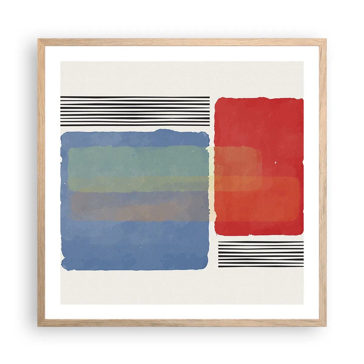 Affiche dans un chêne clair - Poster - Esprit et lettre de la géométrie - 60x60 cm