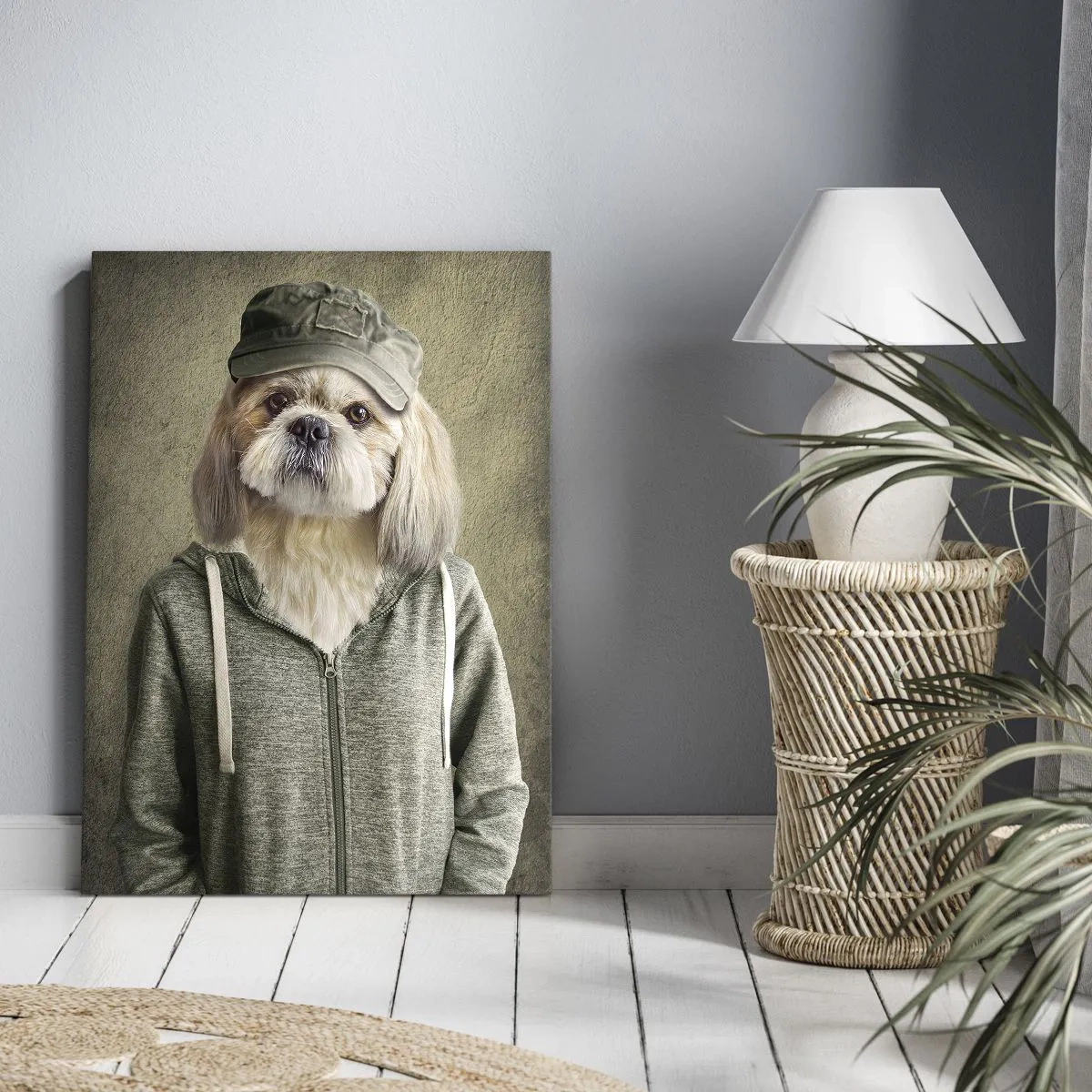 Impression sur toile - Image sur toile - Portraits stylisés d'un lion, d'un chien et d'un éléphant dans des vêtements élégants - 80x120cm - je préfère plus détendu - Décoration murale moderne pour le salon et la chambre ARTTOR